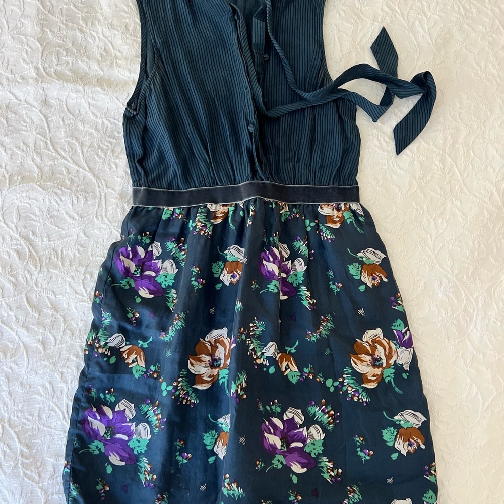 Floral Dress in Blue and Purple